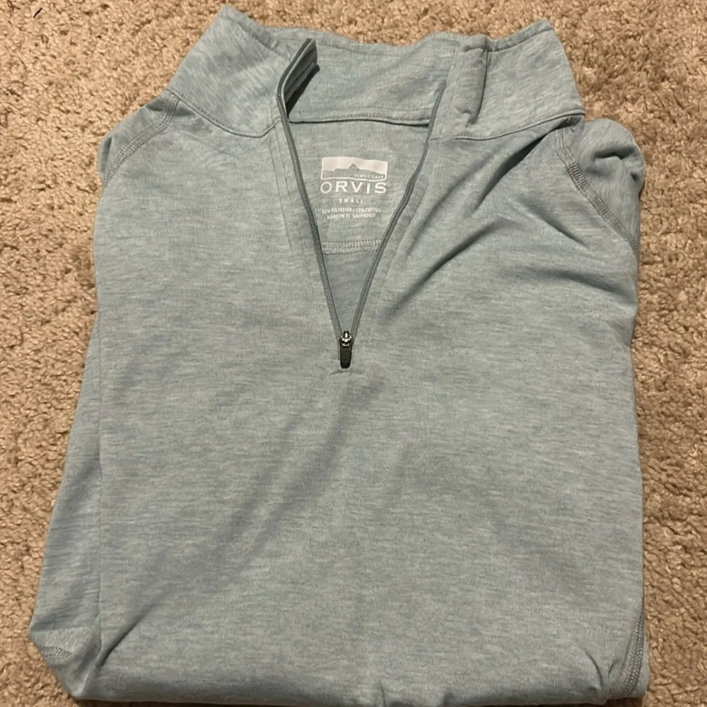 Orvis Light Blue Quarter-Zip Pullover - Picture 3 of 3